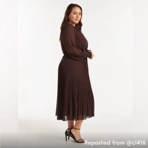 Chic Long Sleeve Brown Dress